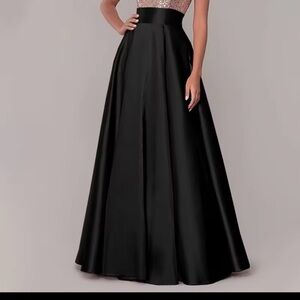 Women’s High Waist Satin Skirt